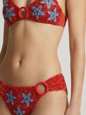 NWT Oceanus Mia Marina Red Bikini BOTTOM